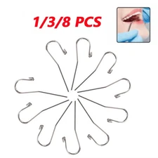 1/3/8pc Stainless Steel Dental Lip Hook for Apex Locator Anti-Rust Root Canal