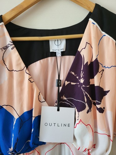 Gorgeous Milticolour Occasion Dress From Outline Size 8 NWT