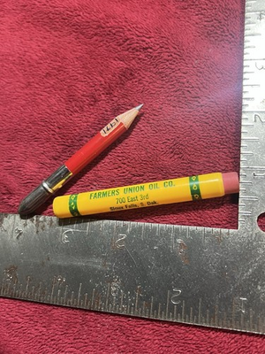 #ad Vintage NOS Farmers Union Oil Bullet Pencil Sioux Falls Baltic Humboldt SD. $24.95