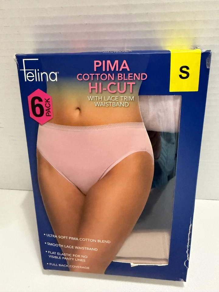 Felina Pima 棉混纺高帮蕾丝装饰腰带 6 件装小号全新! — 第 4/4 张图片