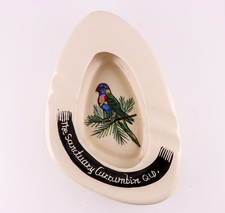 CURRUMBIN SANCTUARY souvenir ashtray rainbow lorikeet Little Sydney Pottery 1960