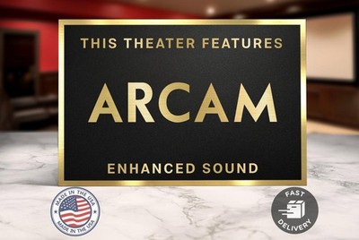 Arcam home movie theater sign