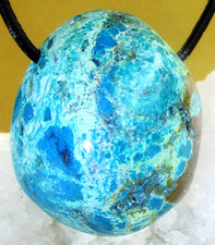 CHRYSOKOLL Trommelstein XXL gebohrt  EDELSTEIN  ANHÄNGER   2. Wahl  Nr.107