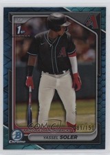 2024 Bowman Chrome Prospects Blue Reptilian Refractor 81/150 Yassel Soler 13dp