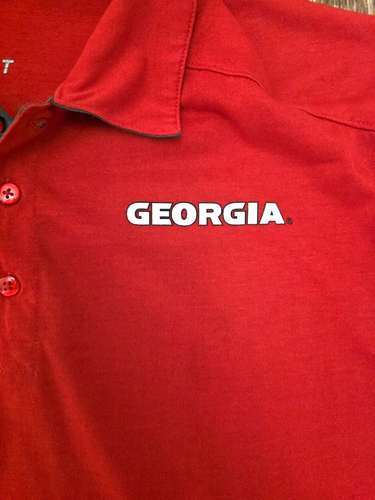Nike Georgia Bulldogs Team Issue Short Sleeve Dri Fit Polo Shirt Baseball Red XL - Picture 2 of 7