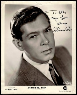 Johnnie Ray Actor Signed 8 x 10'' Vintage Photo Auto *MH519