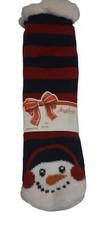 Snowman Warm Fuzzy Non-Slip Slipper Socks Gift Christmas Fireplace Comfort OS