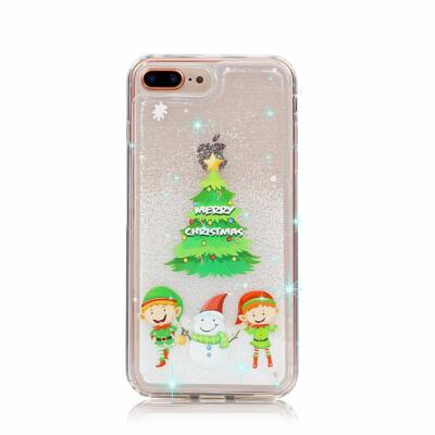 iPhone 6+ 6s+ 7+ 8+ Plus Weihnachten Handyhülle Bumper TPU Cover mit schwimmendem Schnee