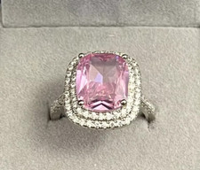 2Ct Cushion Cut Simulated Sapphire 14K White Gold Plated Women's Engagement Ring