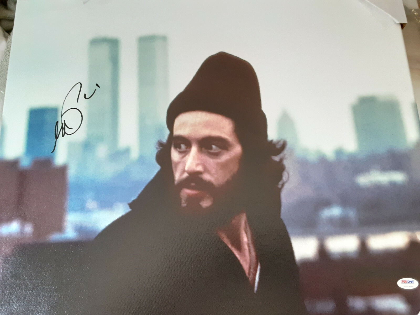 Al Pacino Autographed Signed 24x20 Serpico canvas PSA DNA Letter 