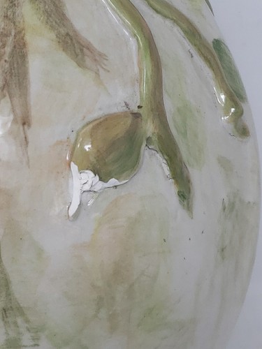 Vintage GIRAFFE Canteen Shaped Vase Signed KRUEGER Art Pottery Ceramic Painted - Picture 12 of 24