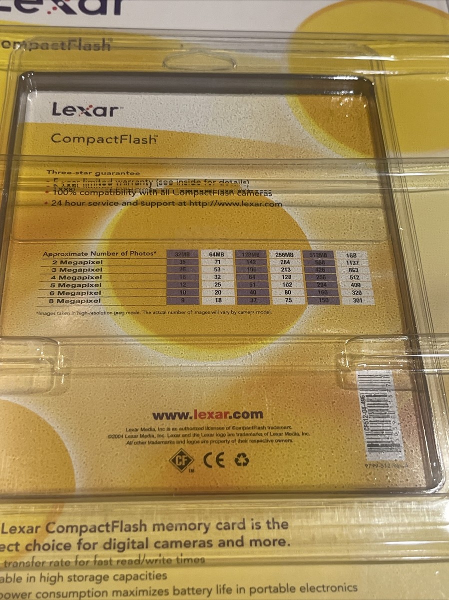 NEW Lexar 512MB CompactFlash Card - CF512-231 Lot Of 4 | eBay