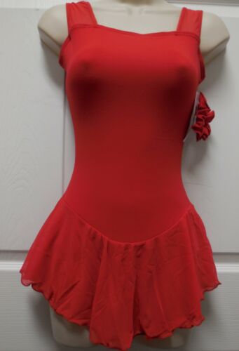 Vestido de patín rojo tanque tallas niños/damas falda de malla 2 capas #95970 con escrutinio nuevo con etiquetas - Imagen 3 de 10