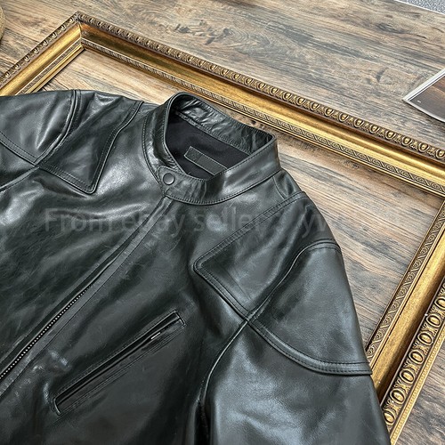 Batik Vegetable Tanned Cowhide Men's Venom Classic Leather Biker Jacket - Picture 7 of 13