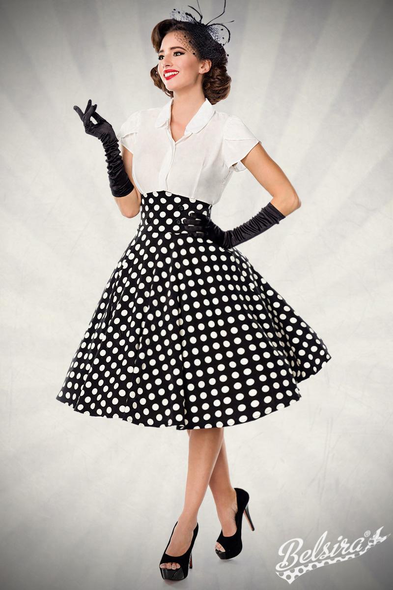 BELSIRA HIGH WAIST SWING ROCK tellerrock vintage rot schwarz rockabilly