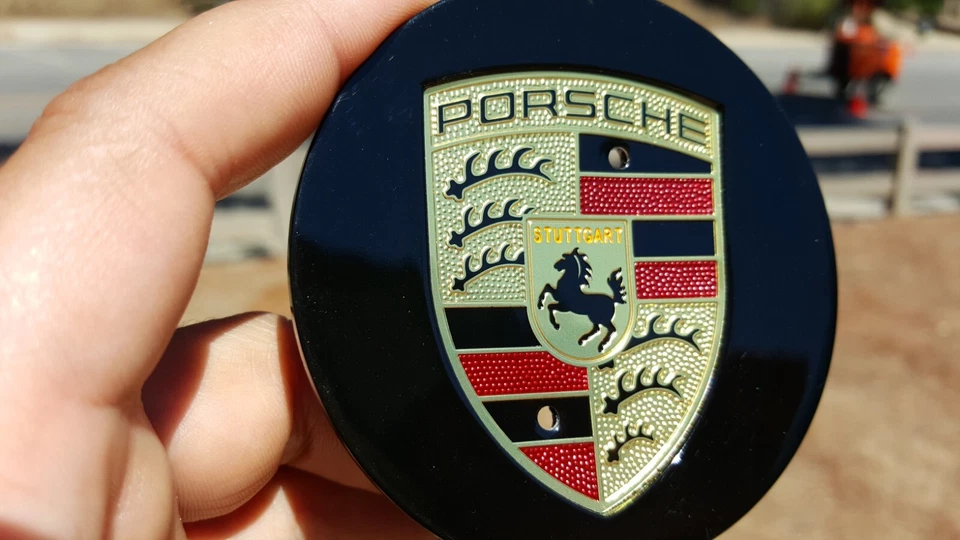 Set Of 4 Porsche Classic Hub Caps 76mm ( 2.99 ") Fits Most OEM Porsche Wheels - Image 2 of 4