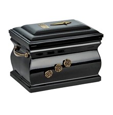 Granite/Composite Casket Cremation Ashes Urn For Adult With Brass Roses UK88 