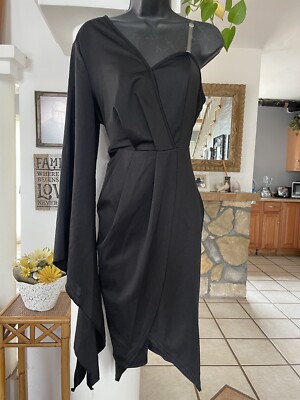knee length dresses for ladies Firerie Ladies' Solid Color Lantern Sleeve Waist Belted Elegant Dress   Areej Zainab