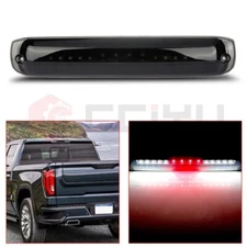 Black Housing 3rd Tail Brake Light Cargo Lamp For 01-06 GMC Sierra Smoke Lens