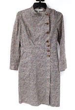 Morgane le fay dress womens XS floral cotton long sleeve side button front