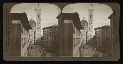 Italy Giottos Tower the famous Campanile of Florence and the cath - Old Photo