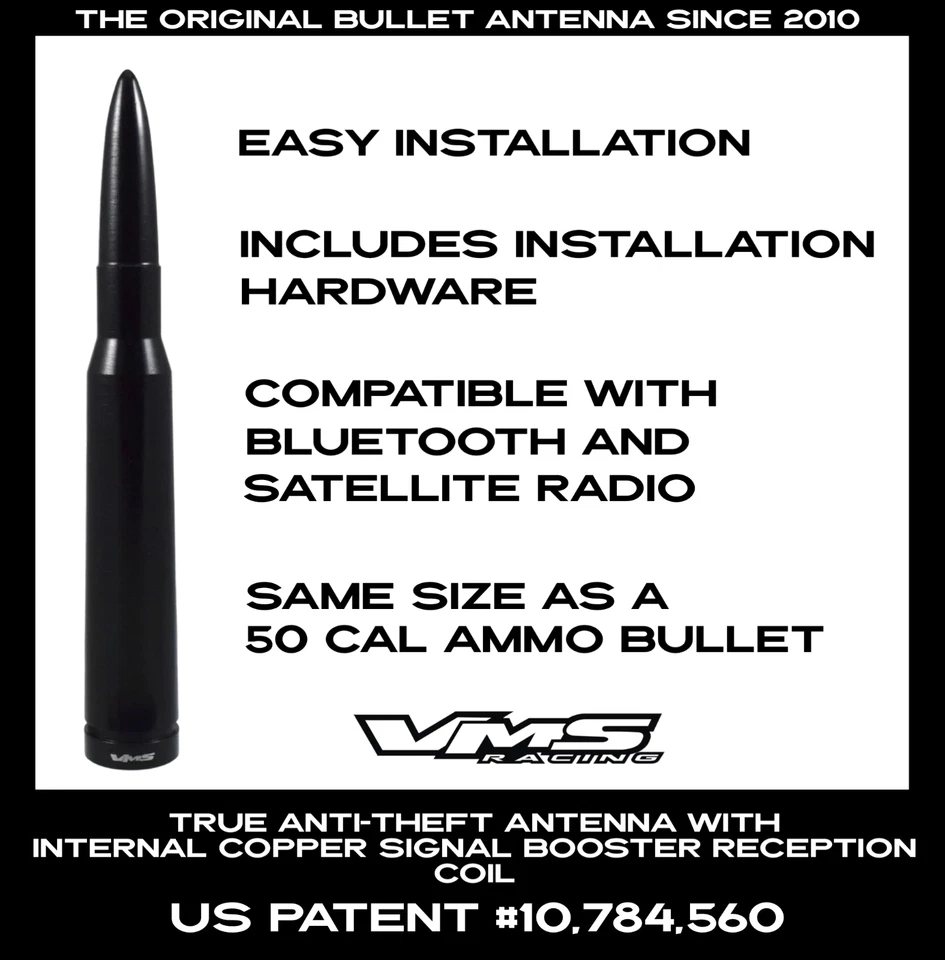 ANTENA BOBINA COBRE ANTIRROBO BALA CALIBRE 50 JEEP WRANGLER GLADIATOR JK JL Foto 4 de 4