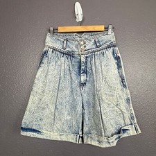 Vintage Jordache Acid Wash Cuffed Baggy Denim Jean Shorts Size 9/10