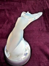 DISPLAY STAND electric glass mirror top for LALIQUE HOOD ORNAMENT or CAR MASCOT