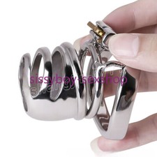 Male Curved Snap Ring Cage Stainless Steel Chastity Device Hand-polished Men