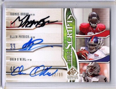 Thomas Brown Allen Patrick Oren O'Neal 2009 SP Signature Triple