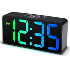 DreamSky Small Digital Alarm Clocks for Bedrooms - RGB Electric Alarm Clock f...
