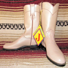 Women's VTG Justin Diamond J Pearl Leather Roper Cowboy Boots 5 1/2 B NEW in Box