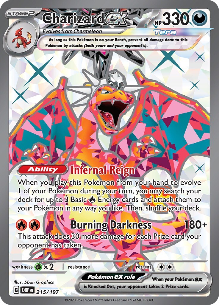【海外版】charizard ex 215/197リザードンex Charizard ex 215/197 Sv03: Obsidian Flames Holo | eBay