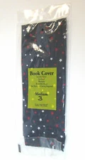 Washable Fabric Book Cover Blue w Red & White Stars Approx 11" x 15" Lot of 3