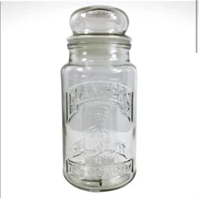 Vintage 1981 Planters Peanuts 75th Anniversary Glass Cannister Jar Embossed 