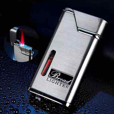 Portable Torch Lighter Metal Windproof Red Flame Refillable Butane Cigar Lighter