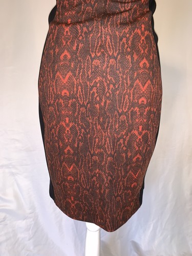 MNG Red Snake Print Color Block Pencil Dress Size S - Picture 8 of 12