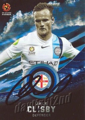 Signed 2016 2017 MELBOURNE CITY FC A-League Card JACK CLISBY
