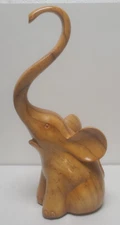 Signals~ Loving Elephant Figurine~ Left Side Wood 8 3/4" tall