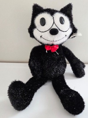 Source Unknown Black Plush Cat with Red Bow - Kids Stuffed Animal