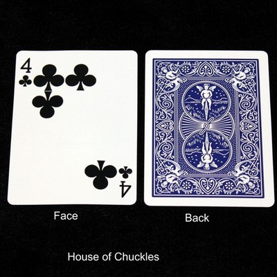 4 of Clubs - 2 Moved Pips, Bicycle Printed Gaff Card, Blue