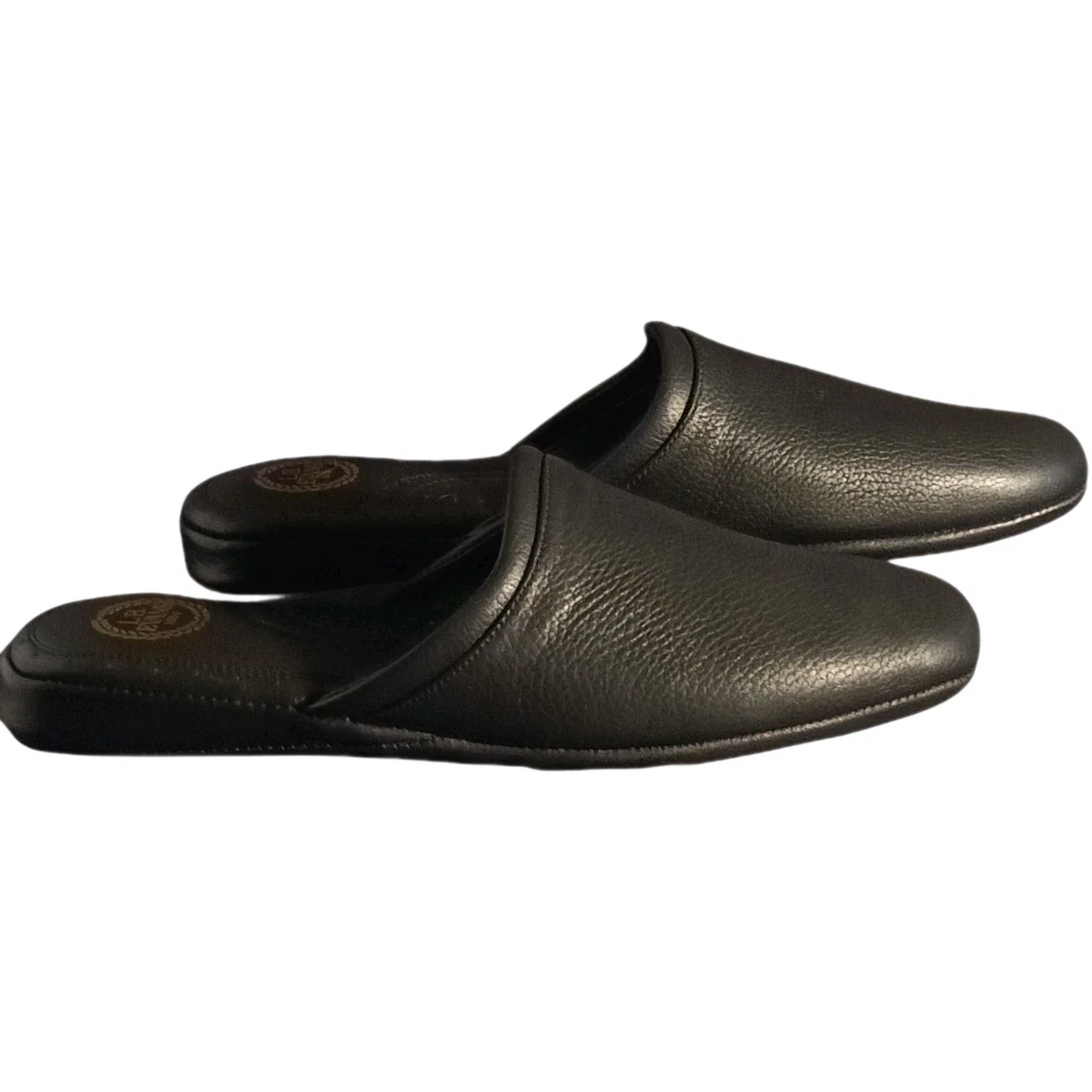 L.B. Evans Regal Scuff Backless Slippers Mens 10 M Black Leather New In Box Men main image 3