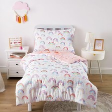 - Rainbow Bedding Set for Girls, Cute Colorful Pastel Rainbow with Clouds, 4 ...