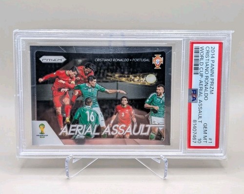 2014 Panini Prizm World Cup #1 Cristiano Ronaldo Aerial Assault PSA 10