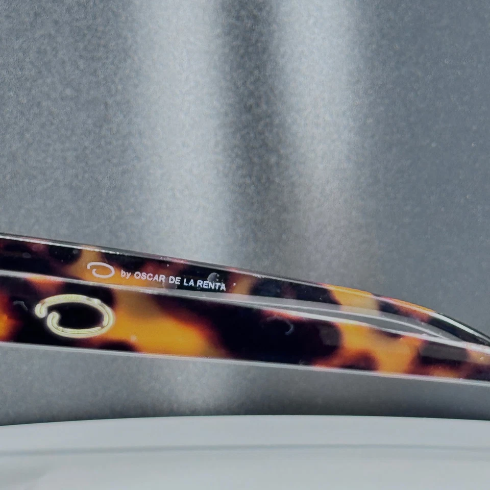VTG OSCAR DE LA RENTA 1334 215 Womens Tortoise Round Sunglasses FRAMES ONLY - Image 4 of 4
