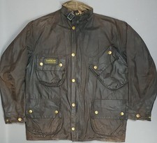 Barbour A7 International Tuta Giacca Cera Uomo C42 Grande Nero Moto d'epoca