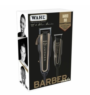 Wahl 8180 5-Star Barber Combo Legend Clipper and Hero Trimmer - Black/Gold
