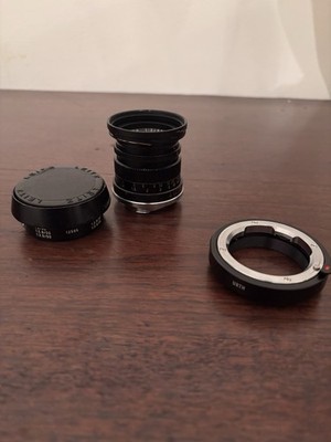 Leica Summicron 50mm f/2 Wetzlar M-Mount + Hood + Sony E Adapter