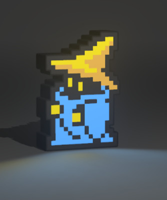 Final Fantasy Pixel Light Box Black Mage 3D Printed Game Room Decor