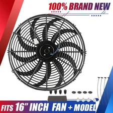 16" Electric Fan Slim Fan Radiator Fan Push Pull Reversible Mounting Kit 12V